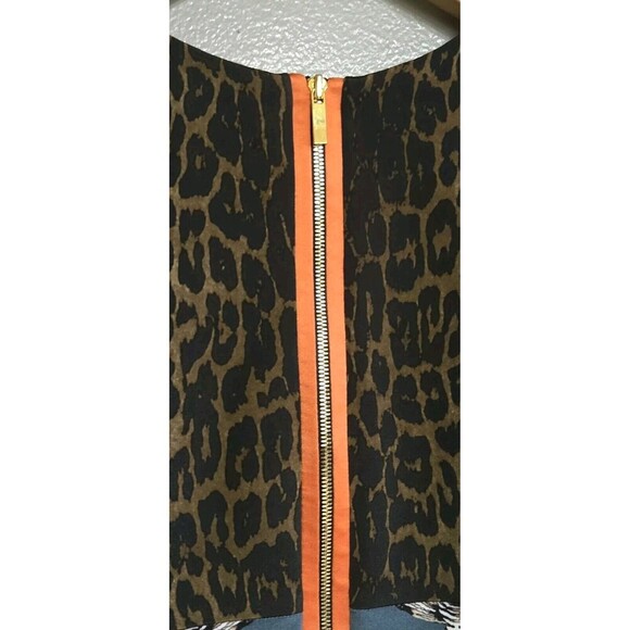 Ellie Tahari Dress Womens 4 Ginny Silk Mixed Pattern Leopard Floral Art Deco - Picture 6 of 8